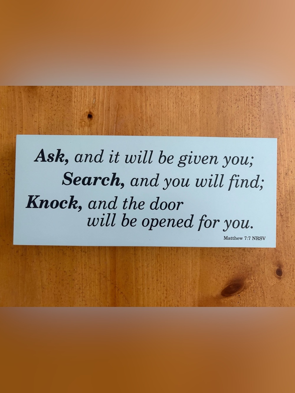 Hallmark inspirational Wooden Block Sign, Gray, New